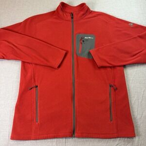 Eddie Bauer 1/4 Zip Fleece Mens Tall XL TXL First Ascent Red Pullover Polartec